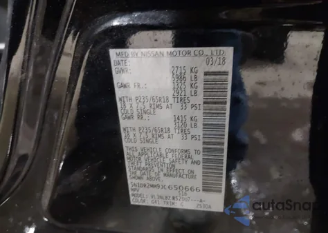 2018 Nissan Pathfinder S из США, поврежденный, VIN 5N1DR2MM9JC650666